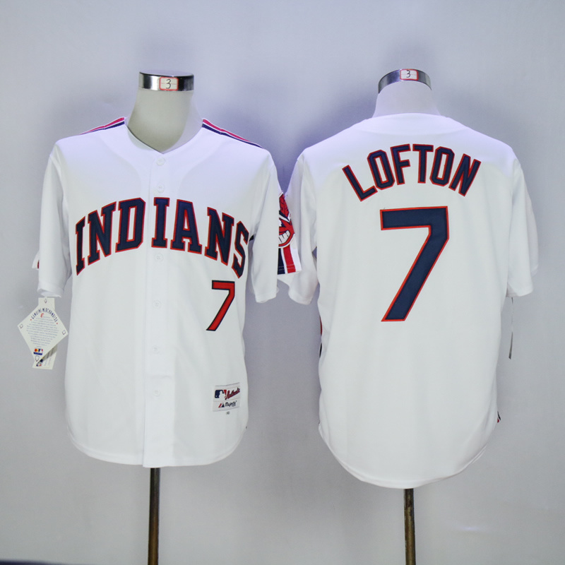 MLB Cleveland Indians #7 Lofton White Jersey
