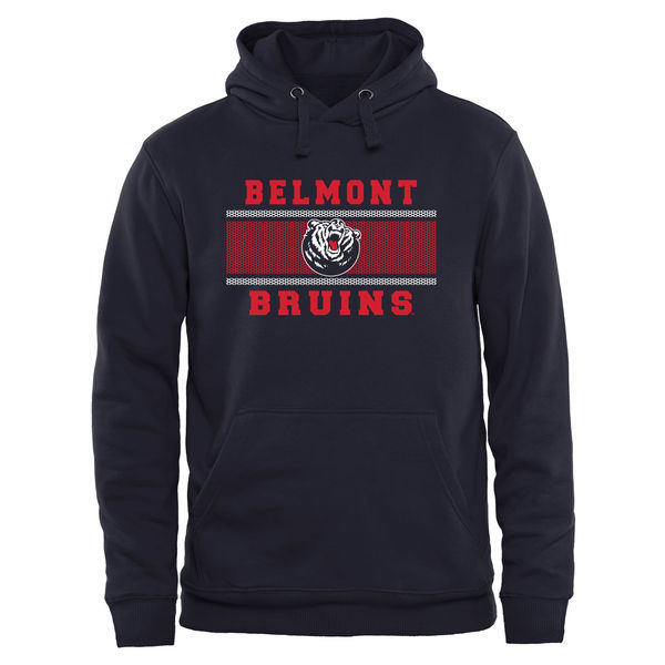 Belmont Bruins Micro Mesh Pullover Hoodie - Navy Blue 