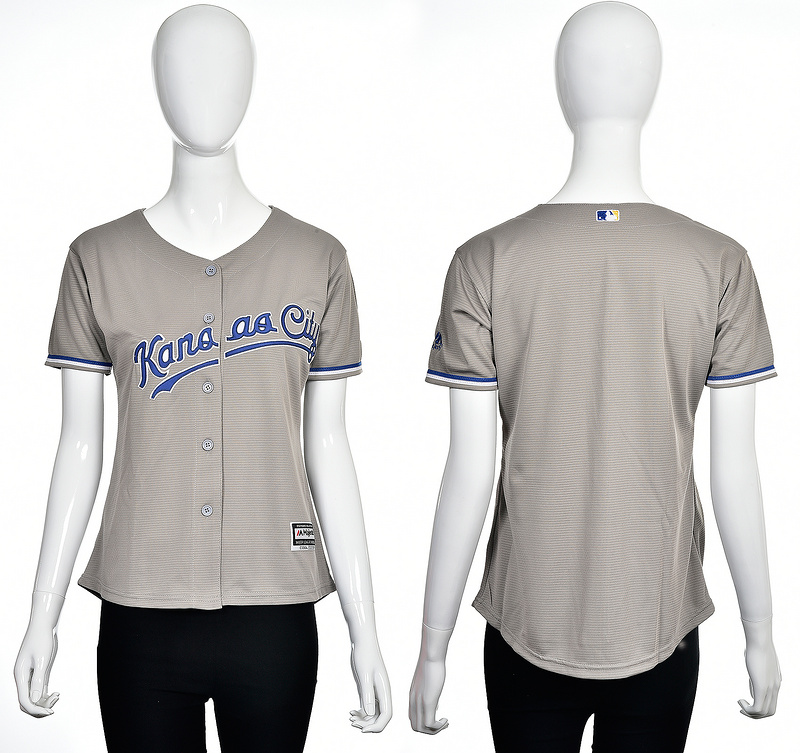 Women Kansas City Royals Blank Grey Jersey