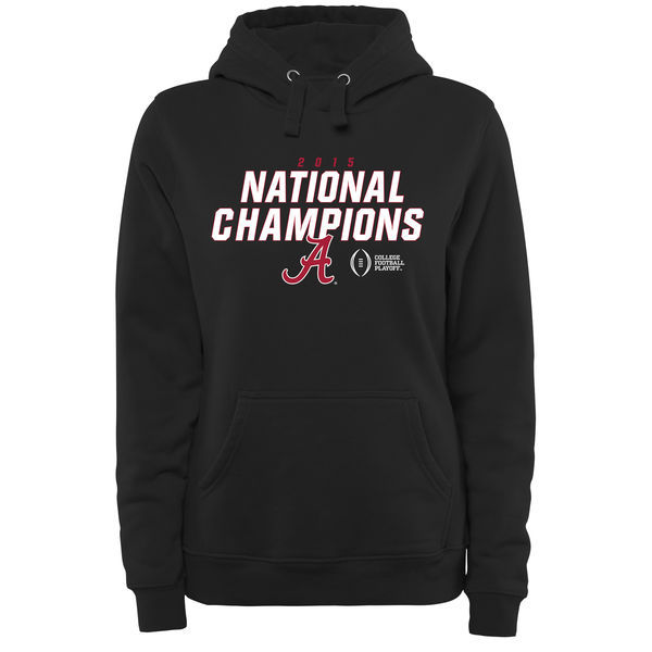 Alabama Crimson Tide Womens College Football Playoff 2015 National Champions Highlight Pullover Hoodie - Black 