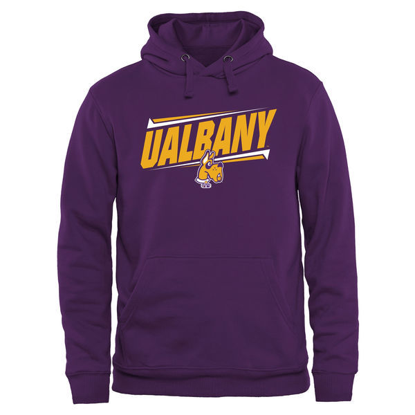 Albany Great Danes Double Bar Pullover Hoodie - Purple 