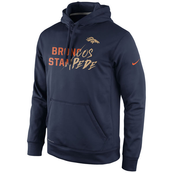 Denver Broncos Nike Gold Collection KO Pullover Performance Hoodie - Navy 