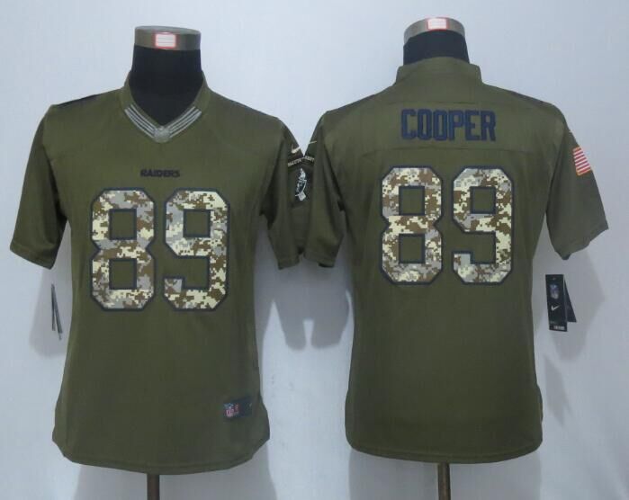 Women New Nike Oakland Raiders 89 Cooper Green Salute To Service Limited Jersey  