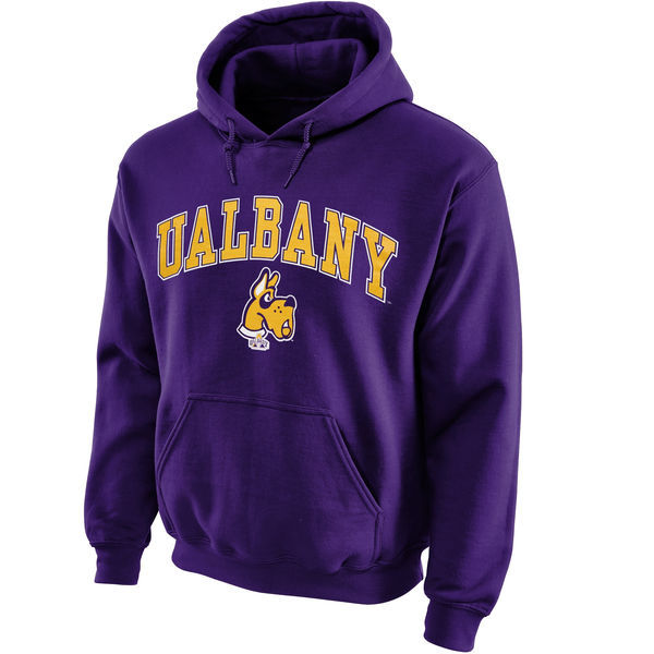 Albany Great Danes Midsize Arch Pullover Hoodie - Purple 