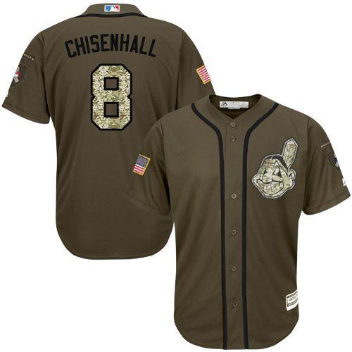 MLB Cleveland Indians #8 Lonnie Chisenhall Green Salute to Service Jersey 
