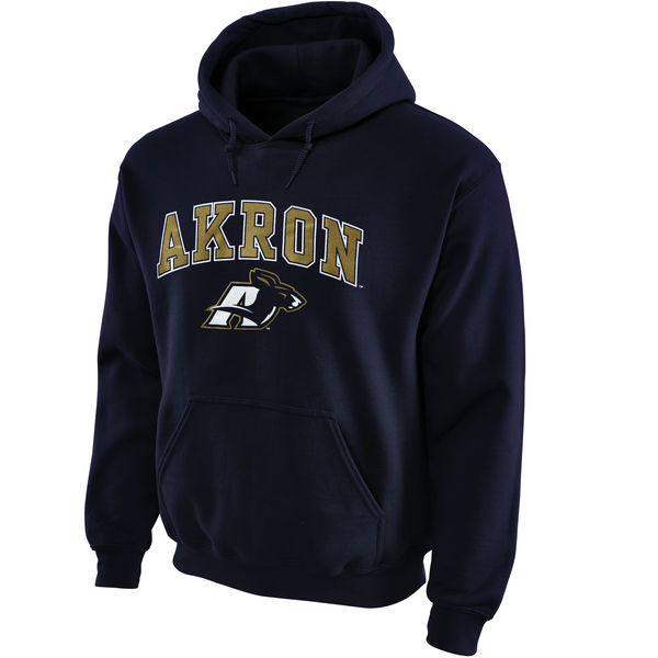 Akron Zips Midsize Arch Pullover Hoodie - Navy Blue 