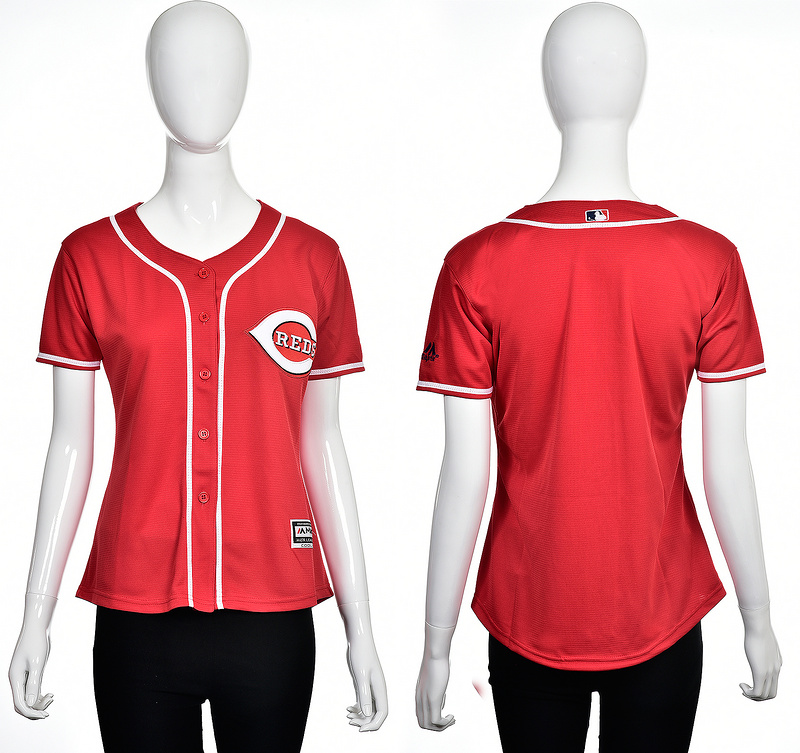 Women MLB Cincinnati Reds Blank Red Jersey