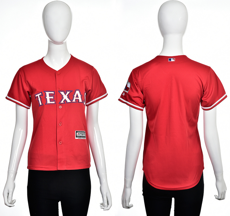 Women Texas Ranges Blank Red Jersey