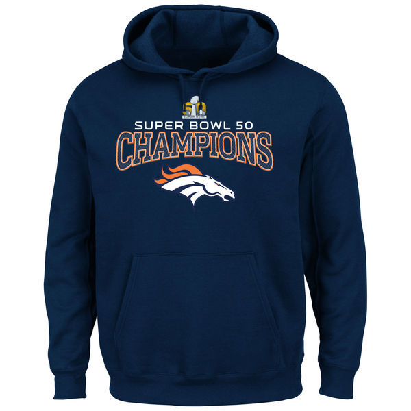 Denver Broncos Majestic Big & Tall Super Bowl 50 Champions Choice VIII Pullover Hoodie - Navy 