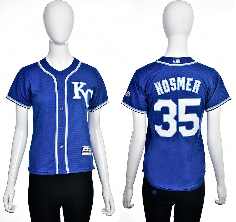 Women Kansas City Royals #35 Hosmer Blue Jersey