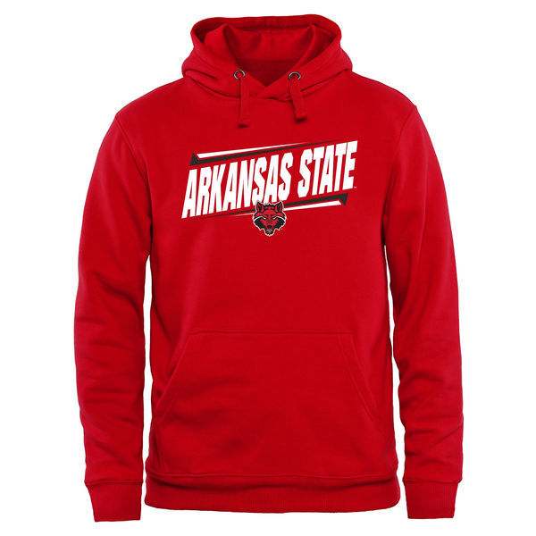 Arkansas State Red Wolves Double Bar Pullover Hoodie - Red 