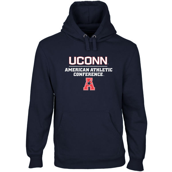 UConn Huskies Modern Slant Pullover Hoodie - Navy Blue 