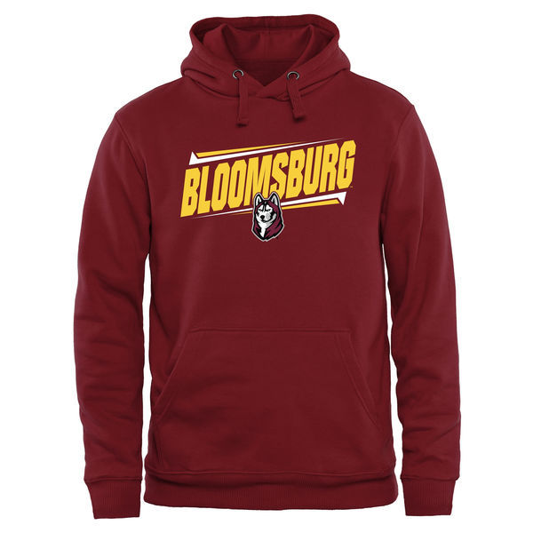 Bloomsburg Huskies Double Bar Pullover Hoodie - Maroon 