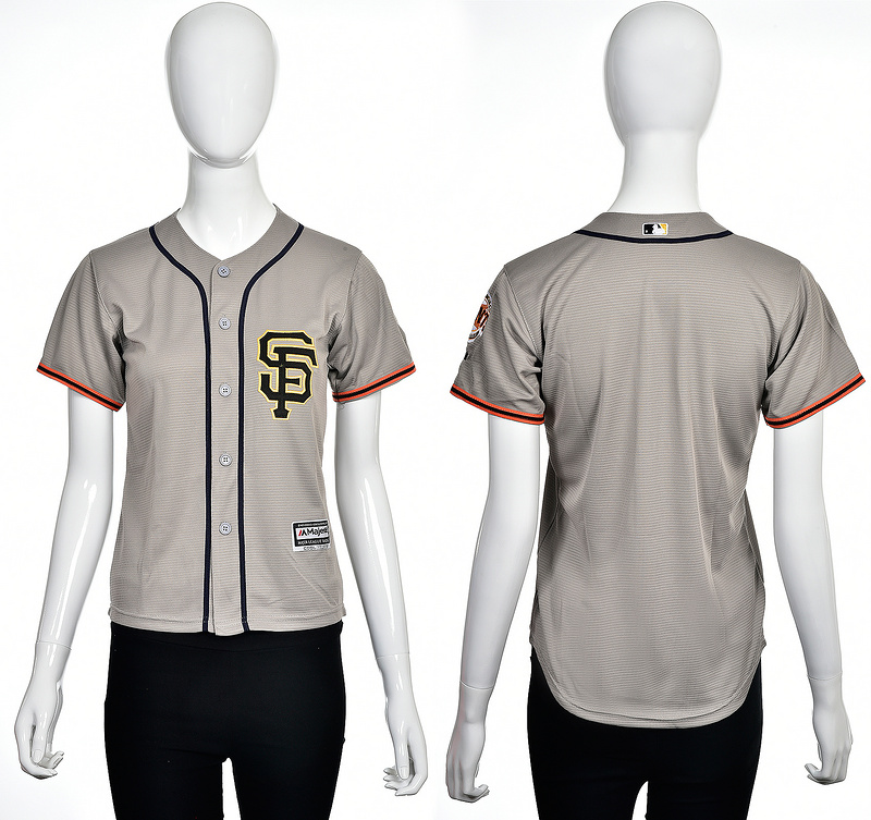 Women MLB San Francisco Giants Blank Grey Jersey