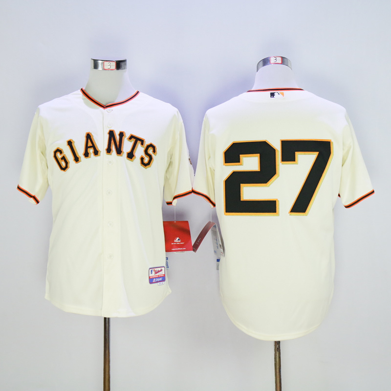 MLB San Francisco Giants #27 Marichal Cream Jersey