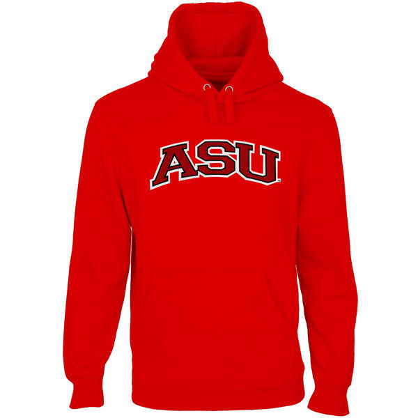 Arkansas State Red Wolves Arch Name Pullover Hoodie - Scarlet 