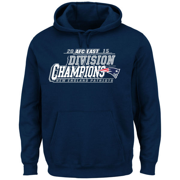 New England Patriots Majestic 2015 AFC East Division Champions Pullover Hoodie - Navy 
