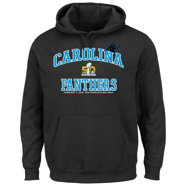 Carolina Panthers Majestic Super Bowl 50 Bound Heart and Soul Going to the Game Pullover Hoodie - Black 