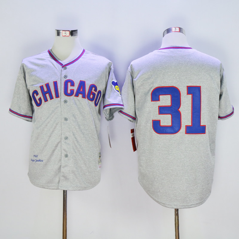 MLB Chicago Cubs #31 Maddux Grey 1968 Jersey