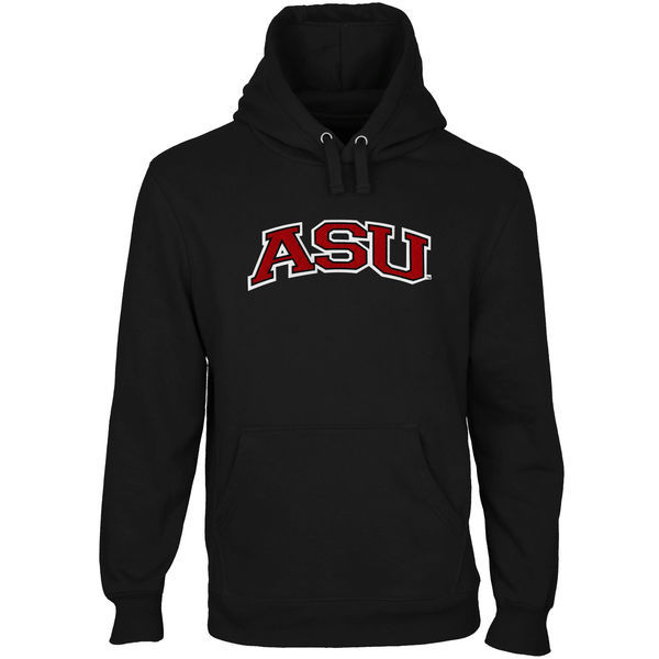 Arkansas State Red Wolves Arch Name Pullover Hoodie - Black 