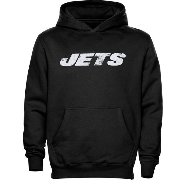 New York Jets Youth Faded Wordmark Hoodie - Black 