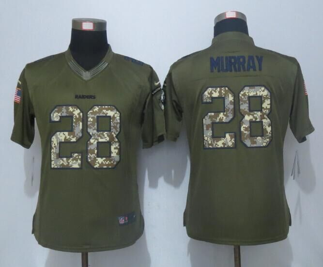 Women New Nike Oakland Raiders 28 Murray Green Salute To Service Limited Jersey  