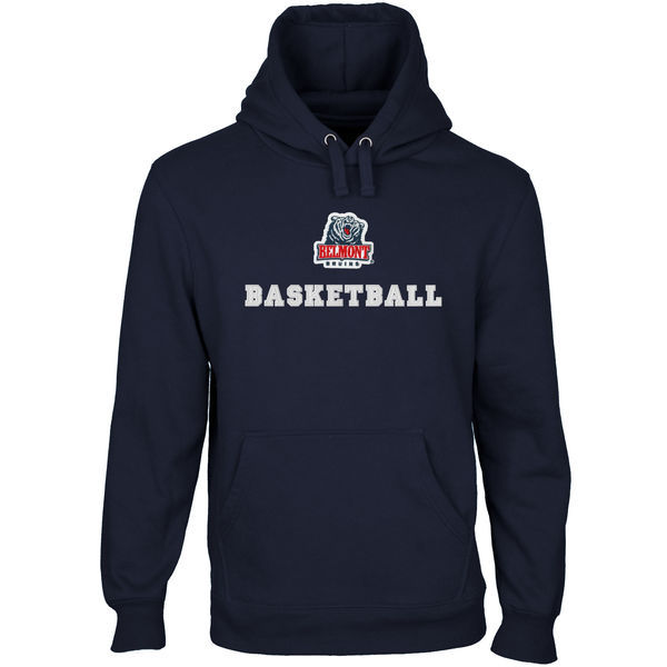 Belmont Bruins Custom Sport Logo Applique Pullover Hoodie - Navy Blue 