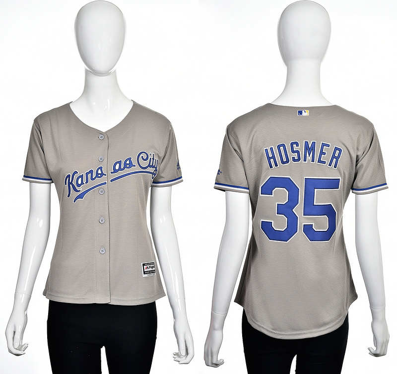 Women Kansas City Royals #35 Hosmer Grey Jersey