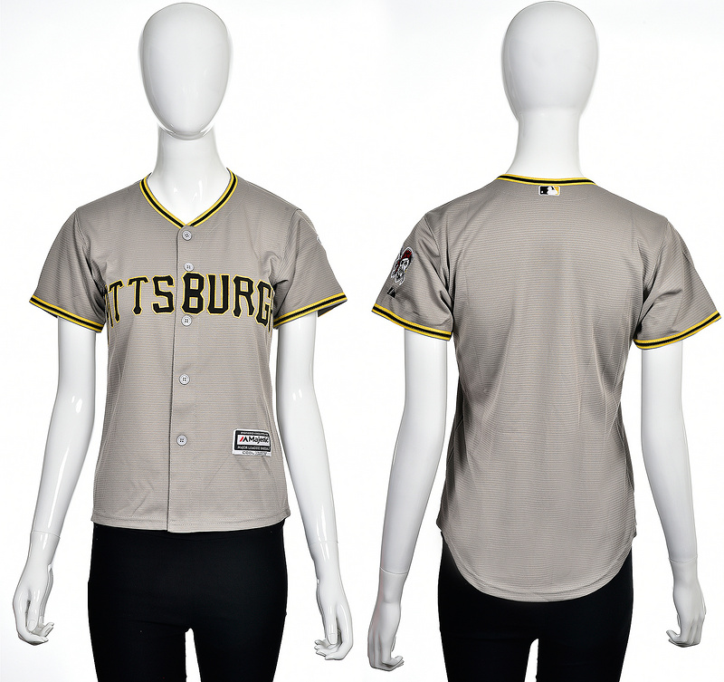 Women MLB Pittsburgh Pirate Blank Grey Jersey