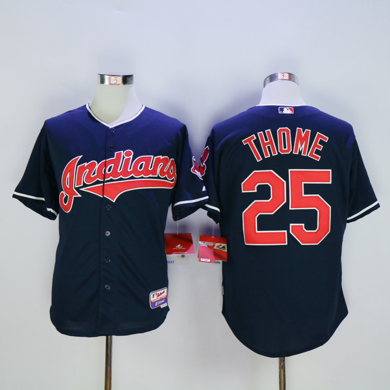 MLB Cleveland indians #25 Thome Blue Jersey