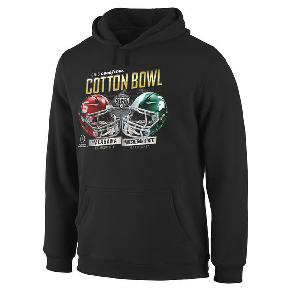 Alabama Crimson Tide vs. Michigan State Spartans College Football Playoffs 2015 Cotton Bowl Dueling Tackle Pullover Hoodie - Black 