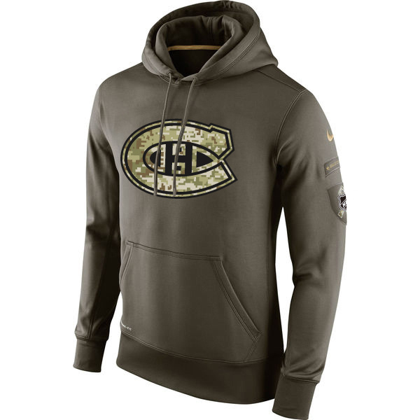 NHL Montreal Canadiens Olive Salute To Service KO Performance Hoodie