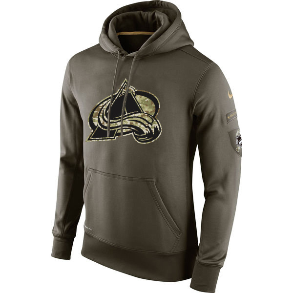 NHL Colorado Avalanche Olive Salute To Service KO Performance Hoodie