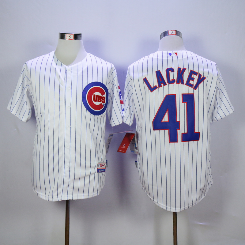 MLB Chicago Cubs #41 Lackey White New Jersey