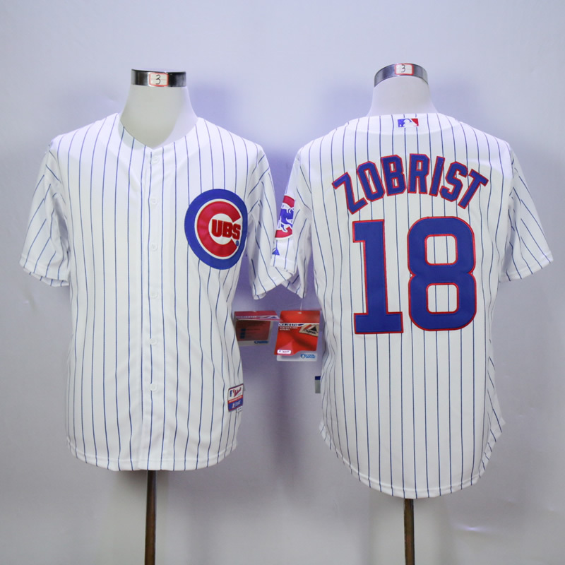 MLB Chicago Cubs #18 Zobrist White New Jersey