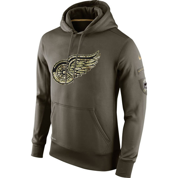 NHL Detroit Red Wings Olive Salute To Service KO Performance Hoodie