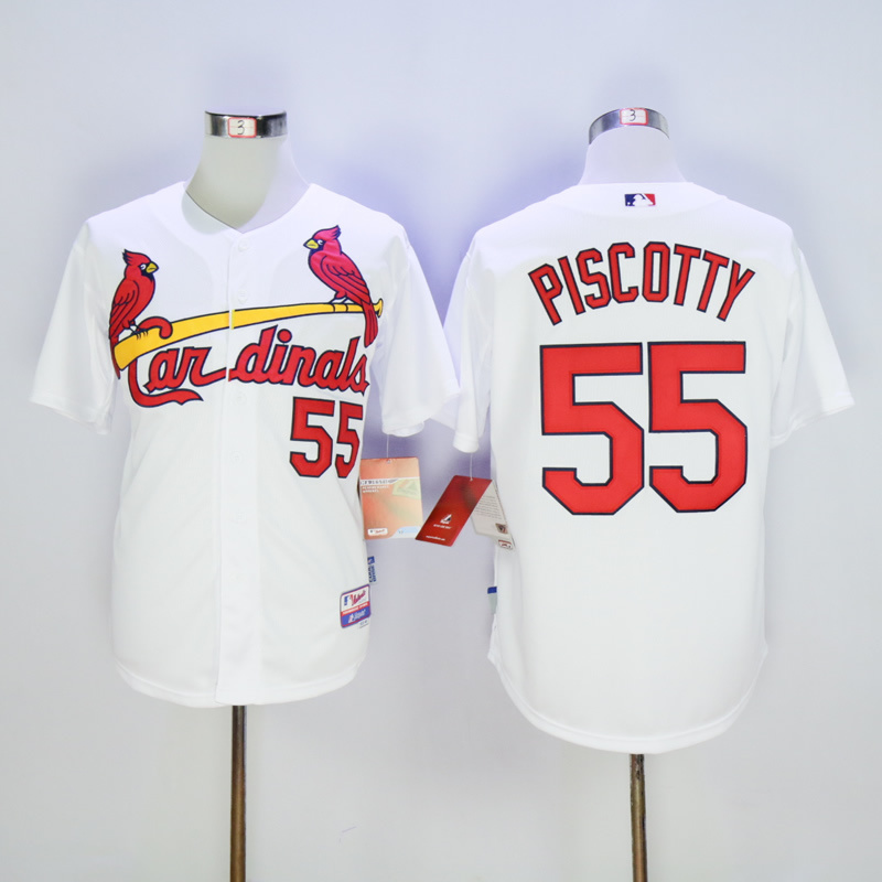 MLB St.Louis Cardinals #55 Stephen Piscotty White Jersey