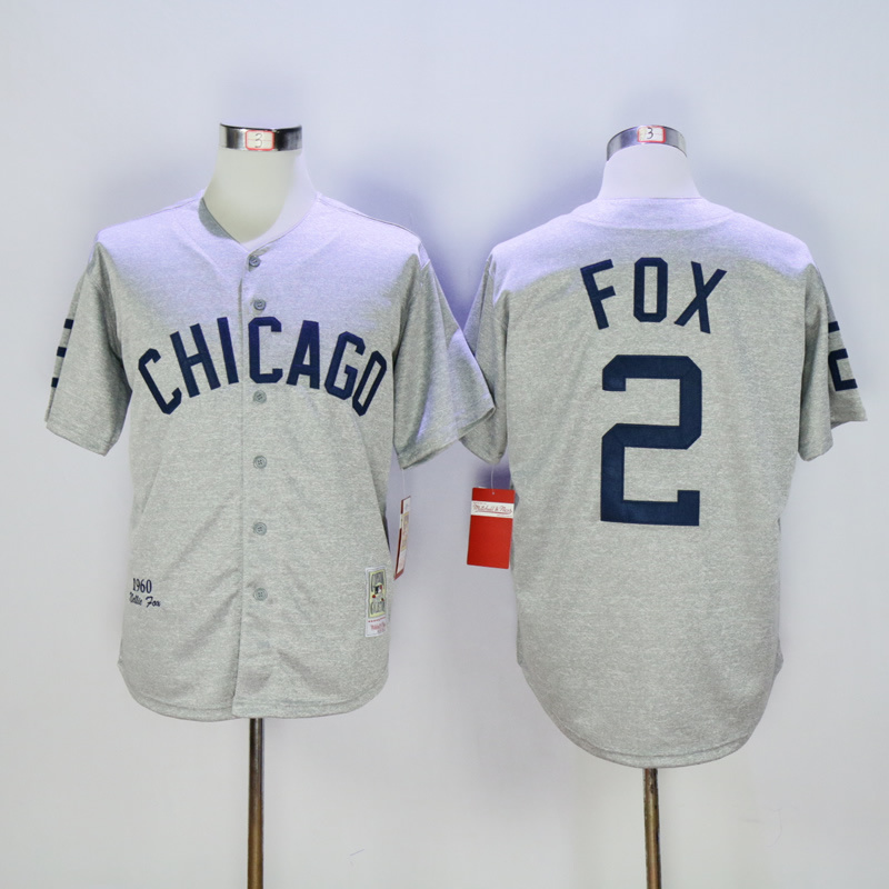 MLB Chicago White Sox #2 Fox Grey 1960 Throwback Jersey