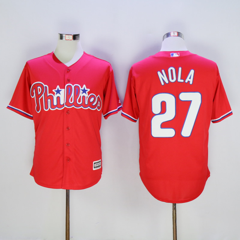 MLB Philadelphia Phillies #20 Aaron Nola Red Game New Jersey