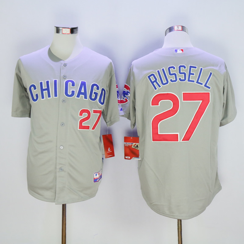 MLB Chicago Cubs #27 Russell Grey Game Jersey