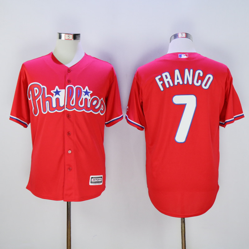 MLB Philadelphia Phillies #7 Maikel Franco Red New Jersey