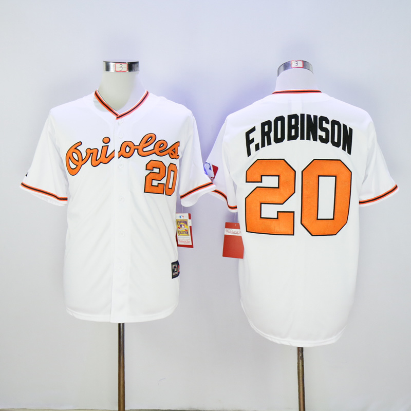 MLB Baltimore Orioles #20 F.Robinson White Throwback Jersey