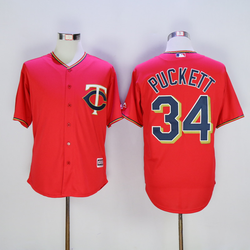MLB Minnesota Twins #34 Puckett Red 2015 Jersey
