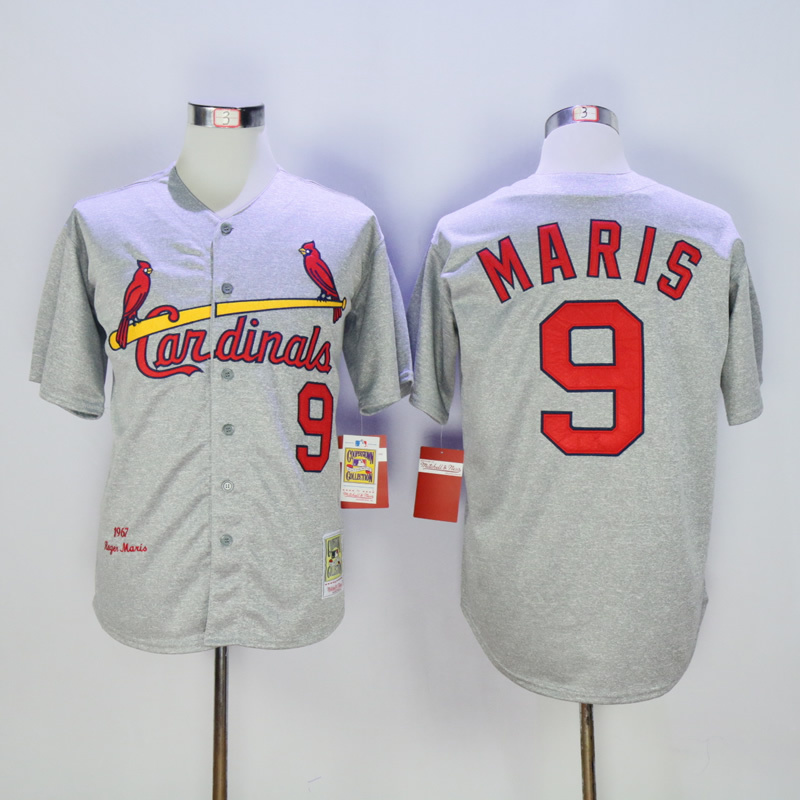 MLB St. Louis Cardinals #9 Roger Maris M&N 1967 Grey Jersey