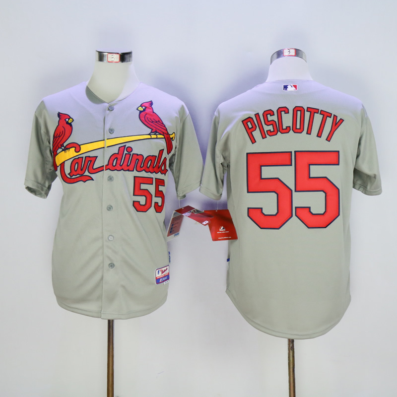 MLB St.Louis Cardinals #55 Stephen Piscotty Grey Jersey