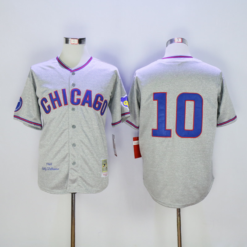 MLB Chicago Cubs #10 Santo Grey 1968 Throwback Jersey