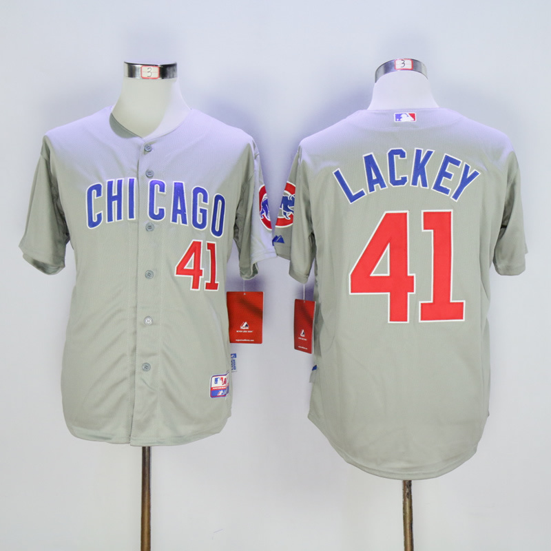 MLB Chicago Cubs #41 Lackey Grey Game New Jersey