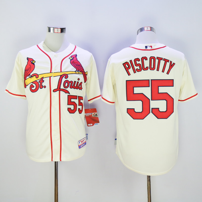 MLB St.Louis Cardinals #55 Stephen Piscotty Cream Jersey