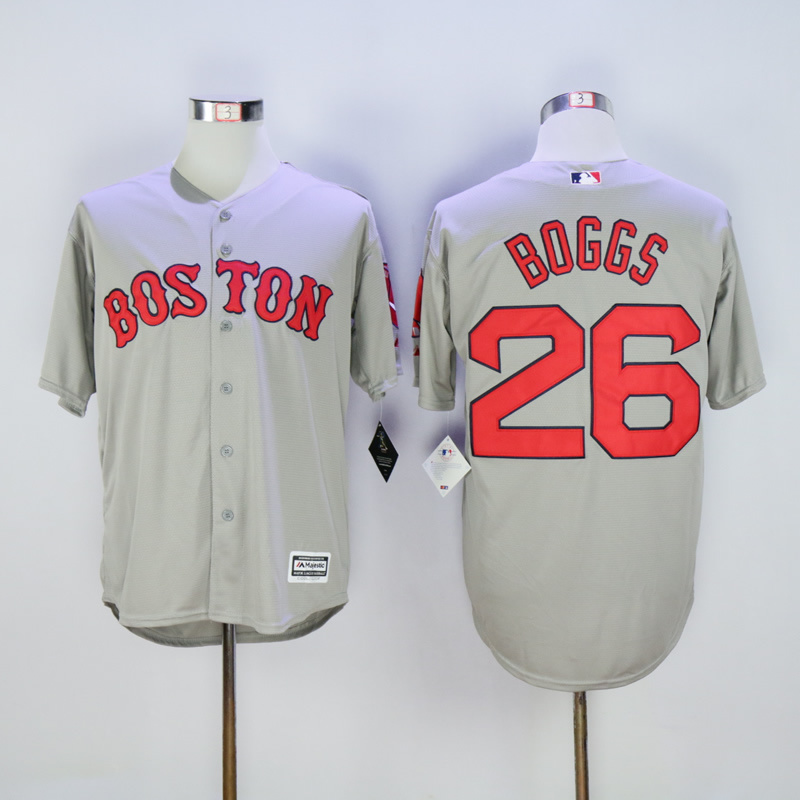 MLB Boston Red Sox #26 Boggs Grey New Majestic Jersey