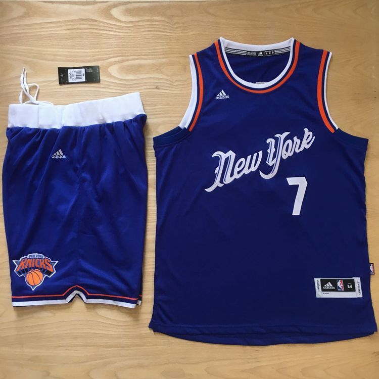 NBA New York Knicks #7 Anthony Blue Christmas Jersey Suit